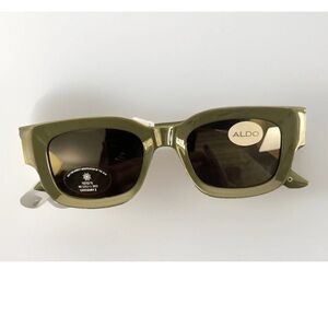 Aldo Olive Green Rectangular Sunglasses